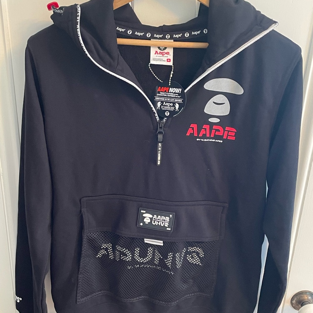 AAPE Black Half-Zip Hoodie Sweater